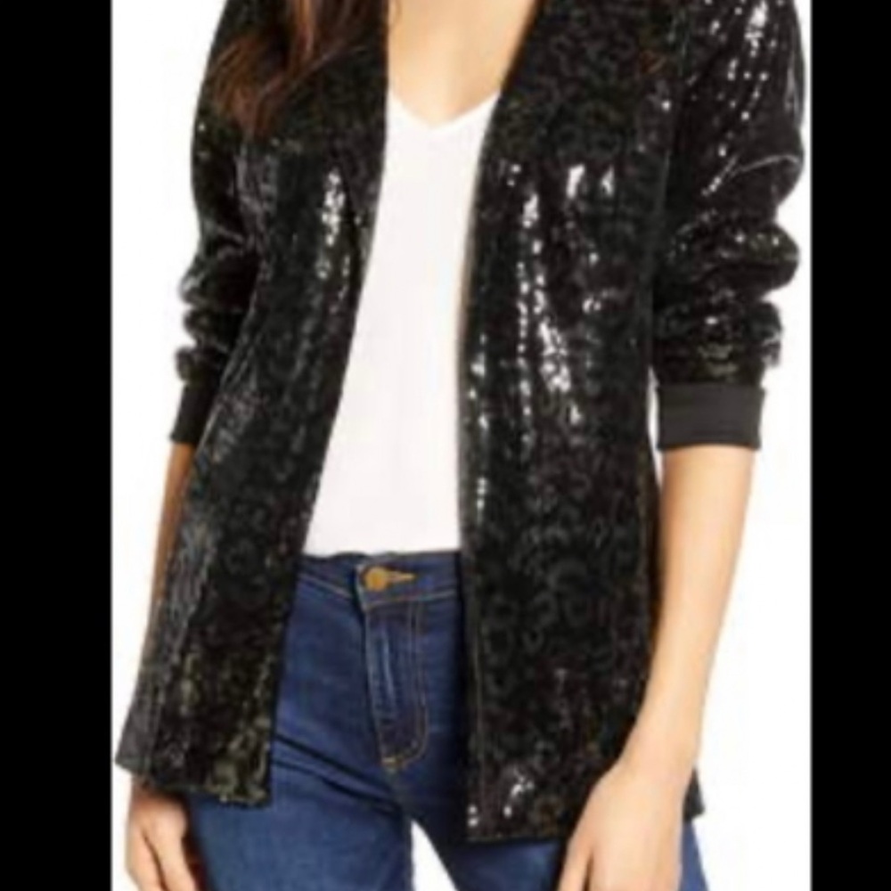 Chelsea Women’s Sequin Open Blazer Jacket, Size XS